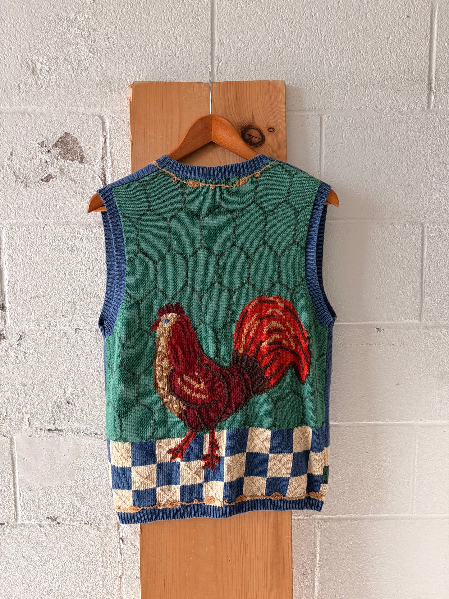 Vtg Eagle’s Eye Rooster Sweater Vest : M