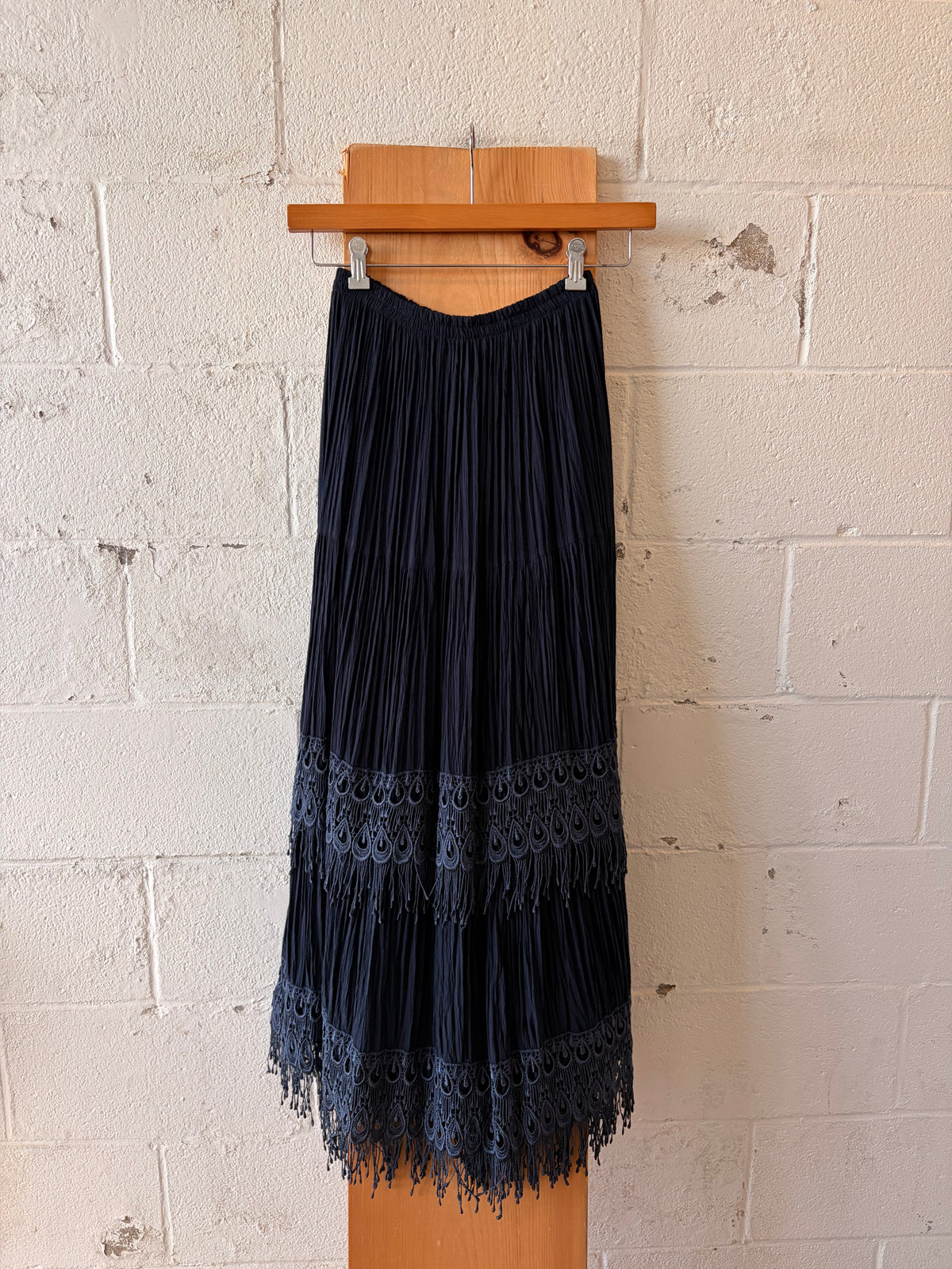 Navy Peacock Skirt : 24”W