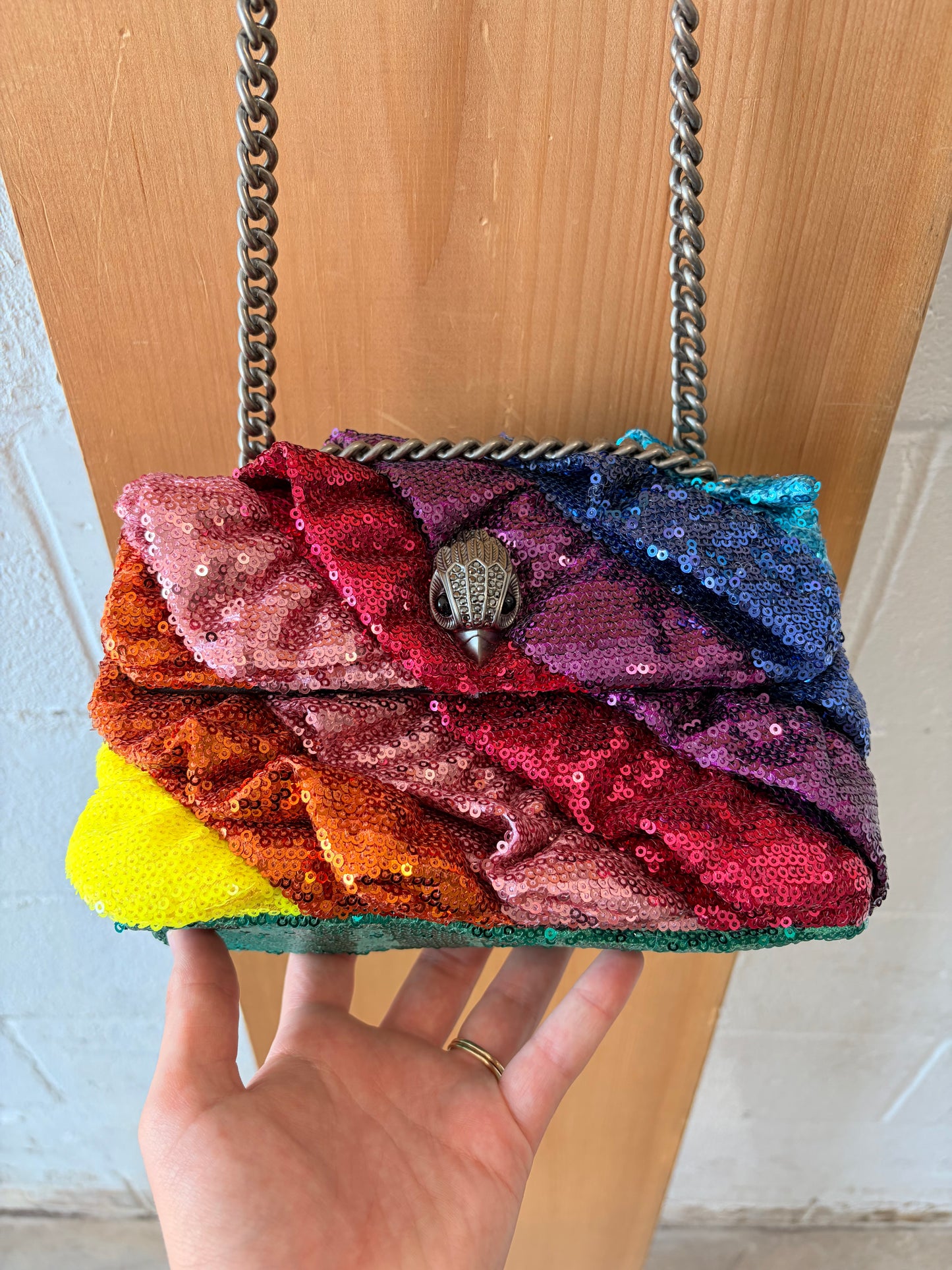 Kurt Geiger Mini Kensington Rainbow Sequins Purse