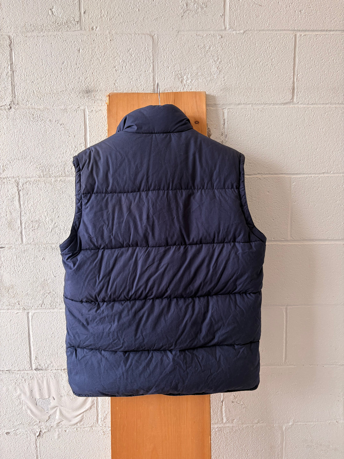 Vtg Rugged Navy Puffer Vest : M