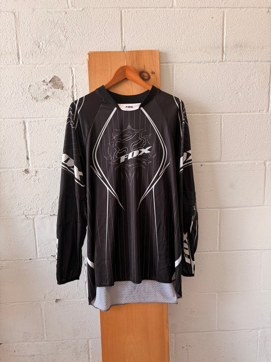 Vtg Pinstriped Fox Racing Jersey : XL