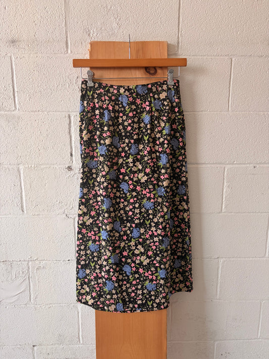Pink & Blue Floral Skirt : PS