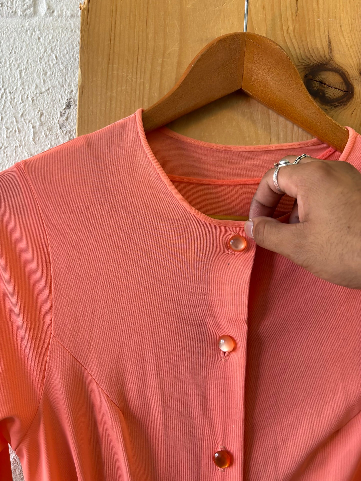 Vtg Coral Slip & Robe Set : S