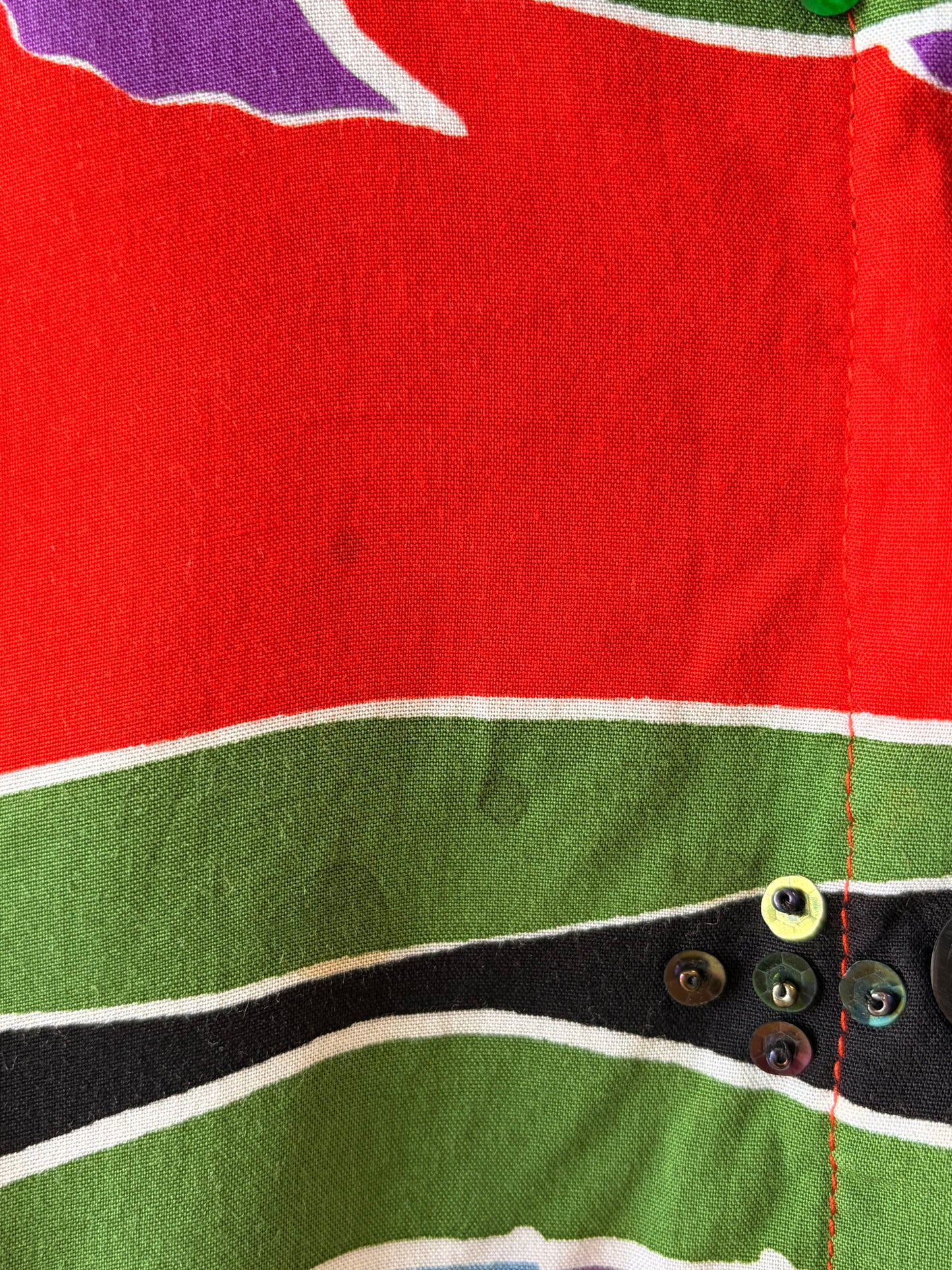 Vtg Funky Abstract Button Up : L