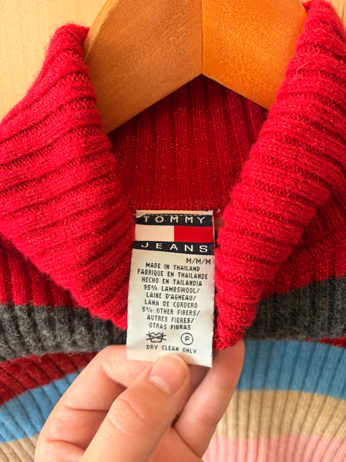 Colorful Tommy Hilfiger Turtleneck Sweater : M