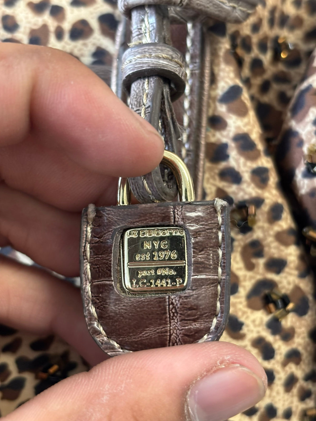 Vtg Leopard Print Liz Claiborne Bag
