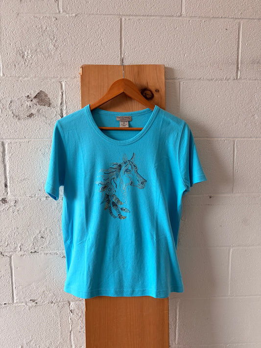 Vtg Blue Horse Tee : M