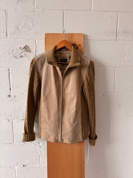 Suede Sweater Jacket : M