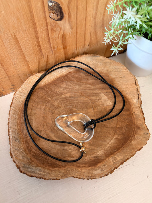 Clear Pendant Cord Necklace