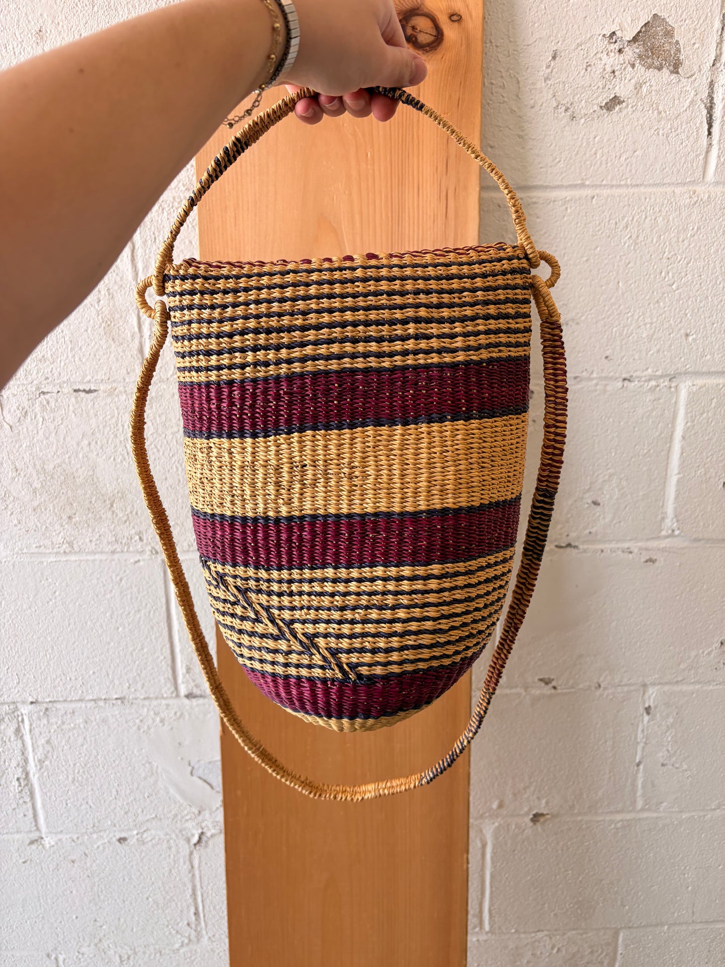 Woven Market Basket Bag