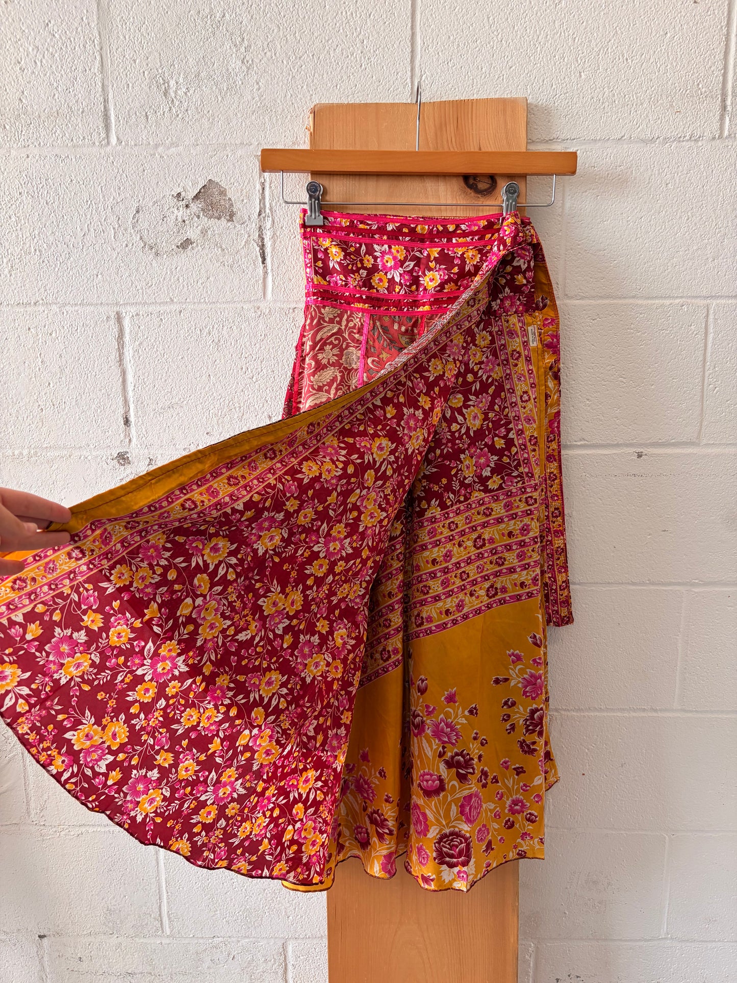 Boho Silk Wrap Skirt : OS