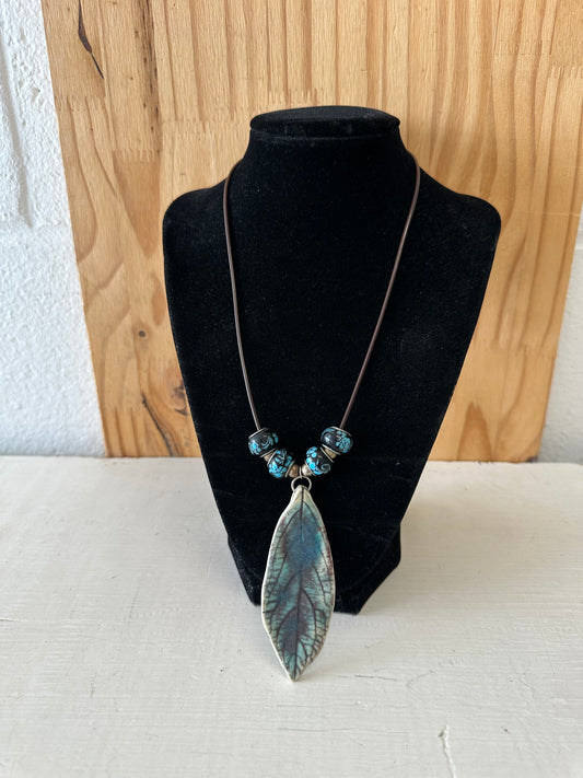 Blue Leaf Necklace