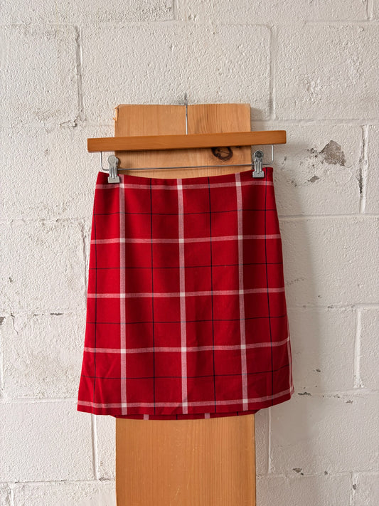 Red Plaid Skirt : 6P