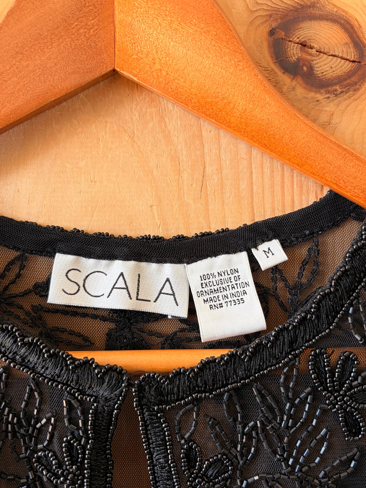 Vtg Scala Sheer Beaded  Cardigan : M