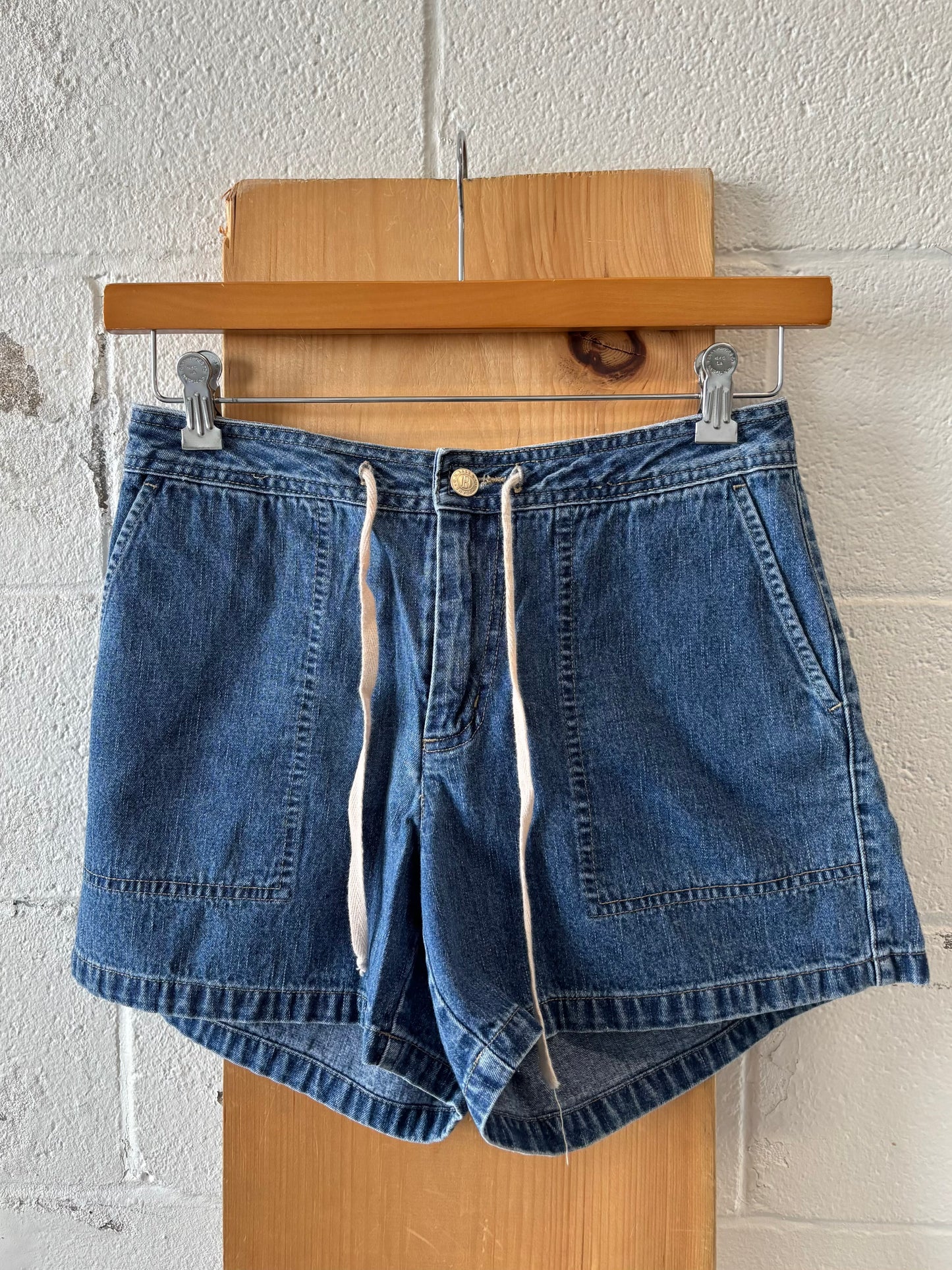 Denim Drawstring Shorts : 4