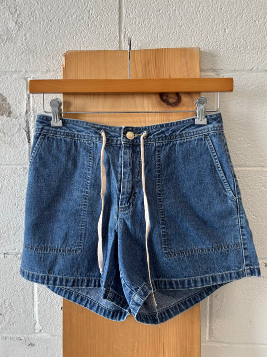 Denim Drawstring Shorts : 4