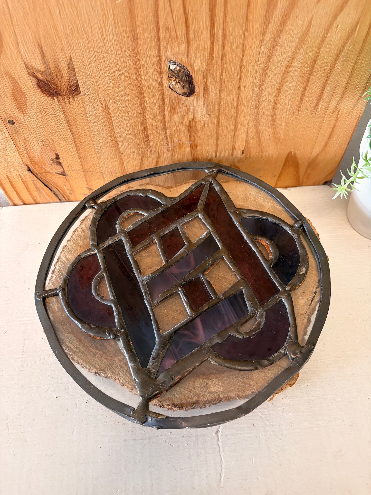 Round Stained Glass Sun Catcher (Local Pick Up Only)