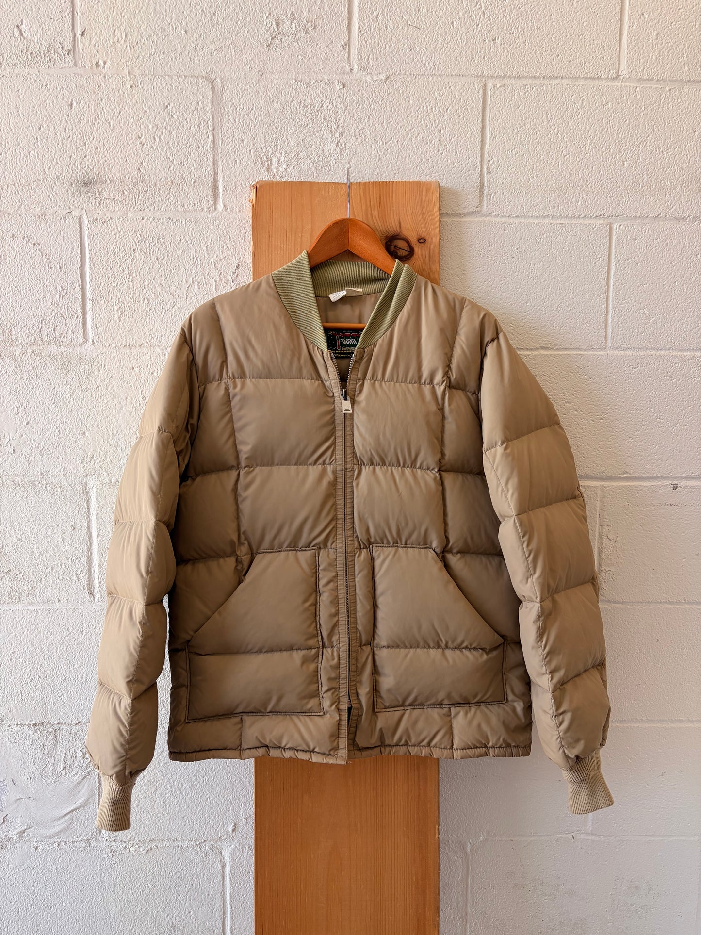 Vtg Walls Tan Puffer Coat : L