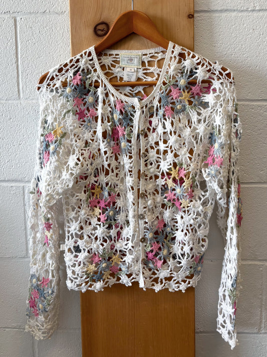 Crochet Flower Cardigan : M