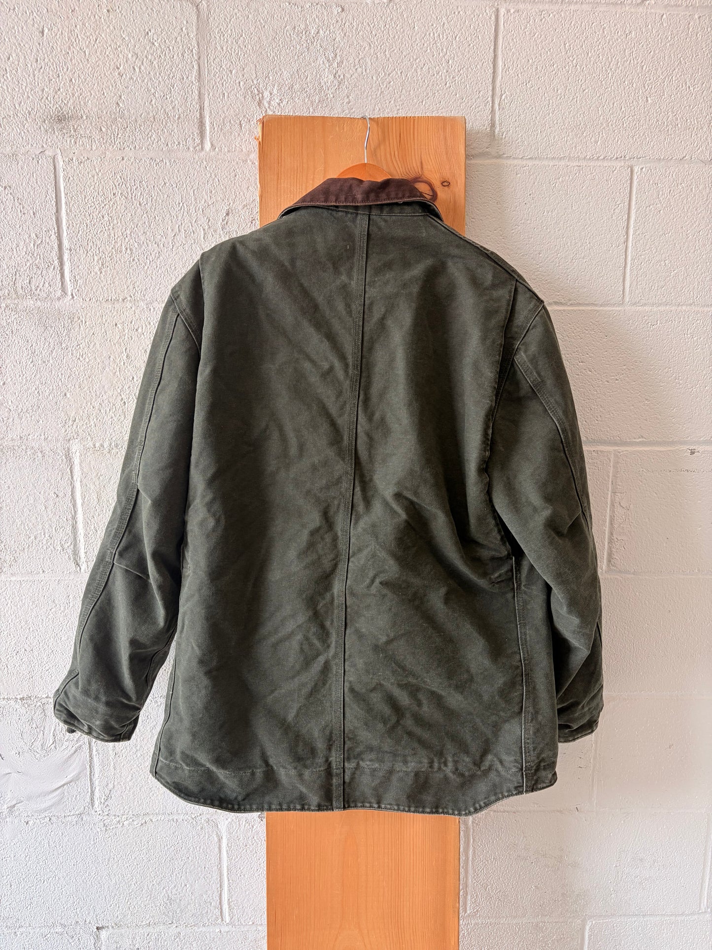 Dark Green Sherpa Lined Carhartt Coat : M