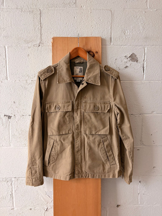 Vtg Khaki Utility Jacket : S