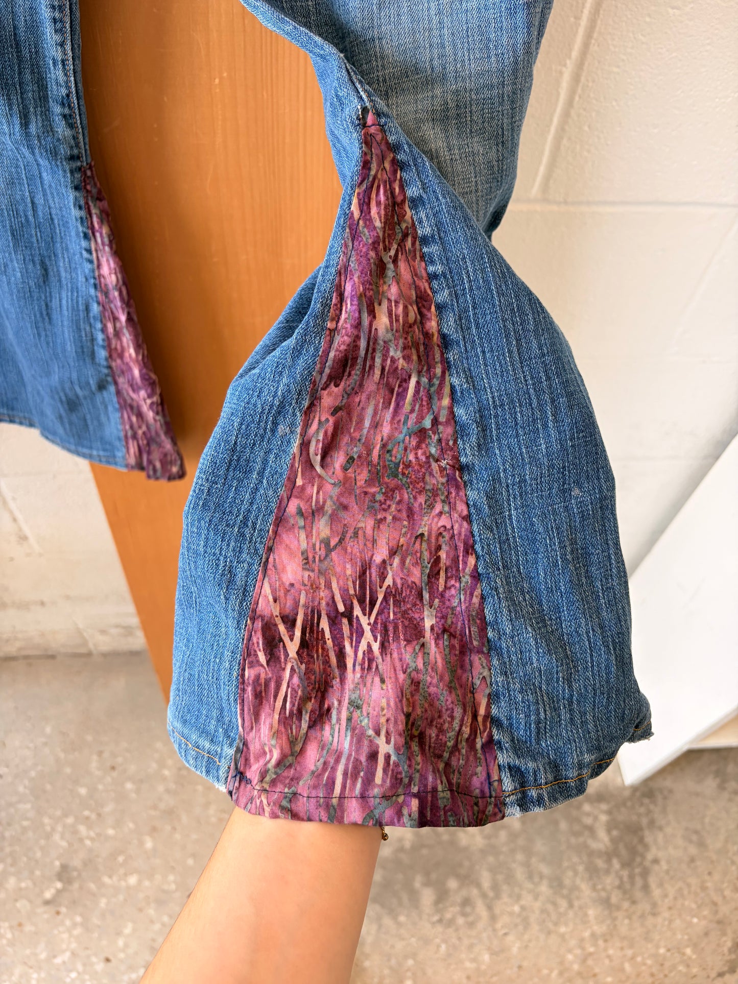 Reworked Purple Flare Jeans : 4S