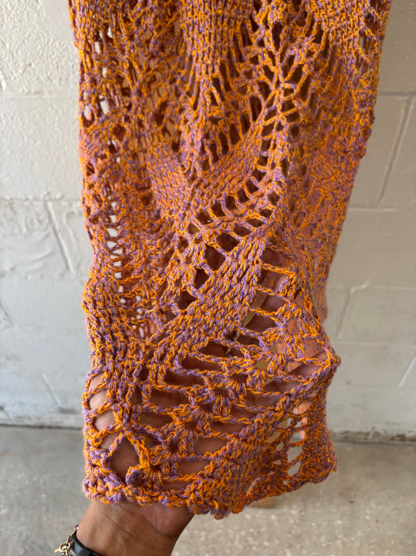 Orange & Purple Crochet Dress : ~M