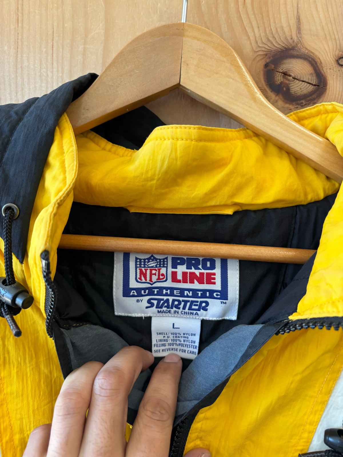 Vtg Starter Pittsburgh Steelers Hooded Jacket : L