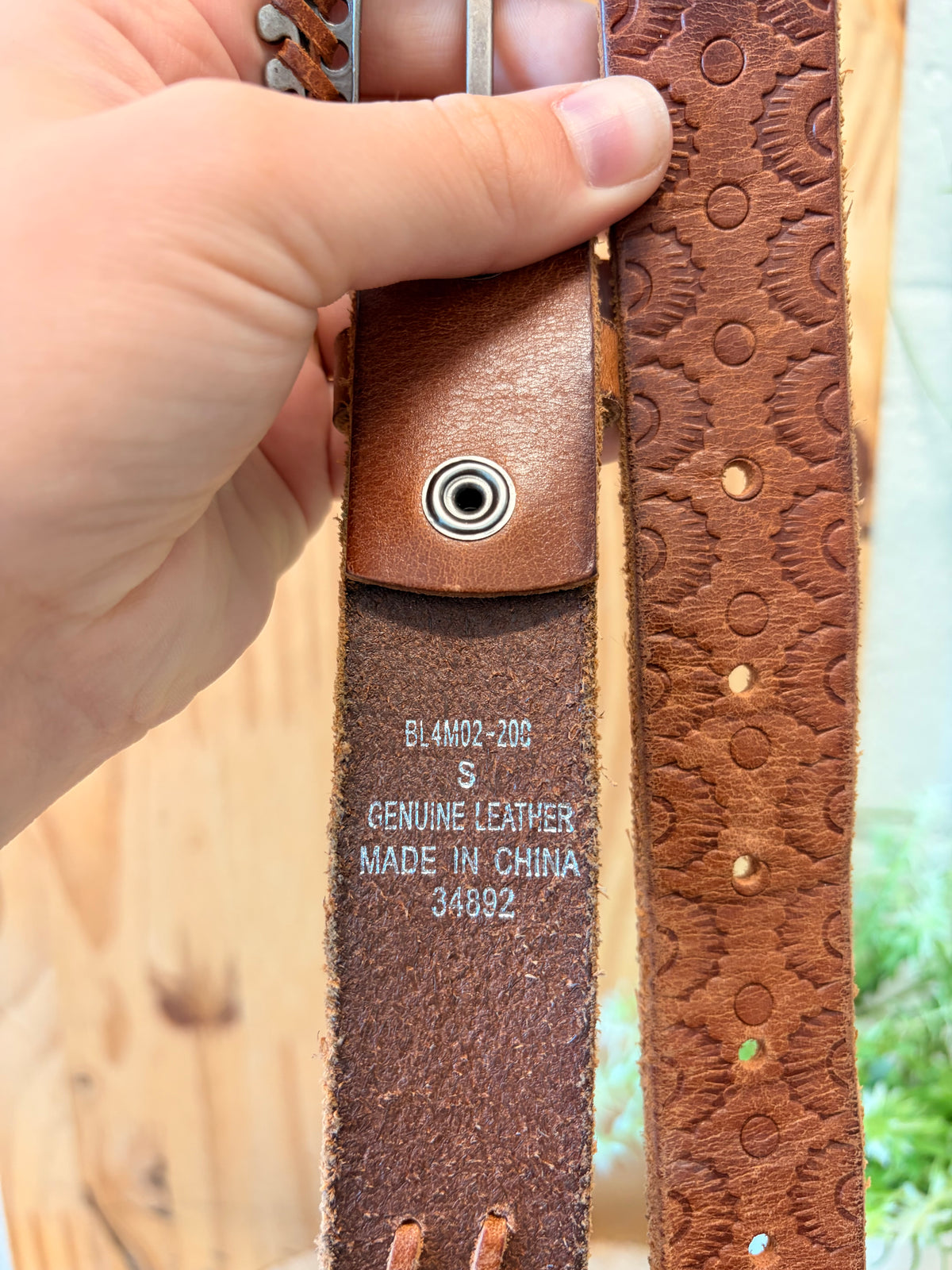 Brown Miss Me Leather Belt : S
