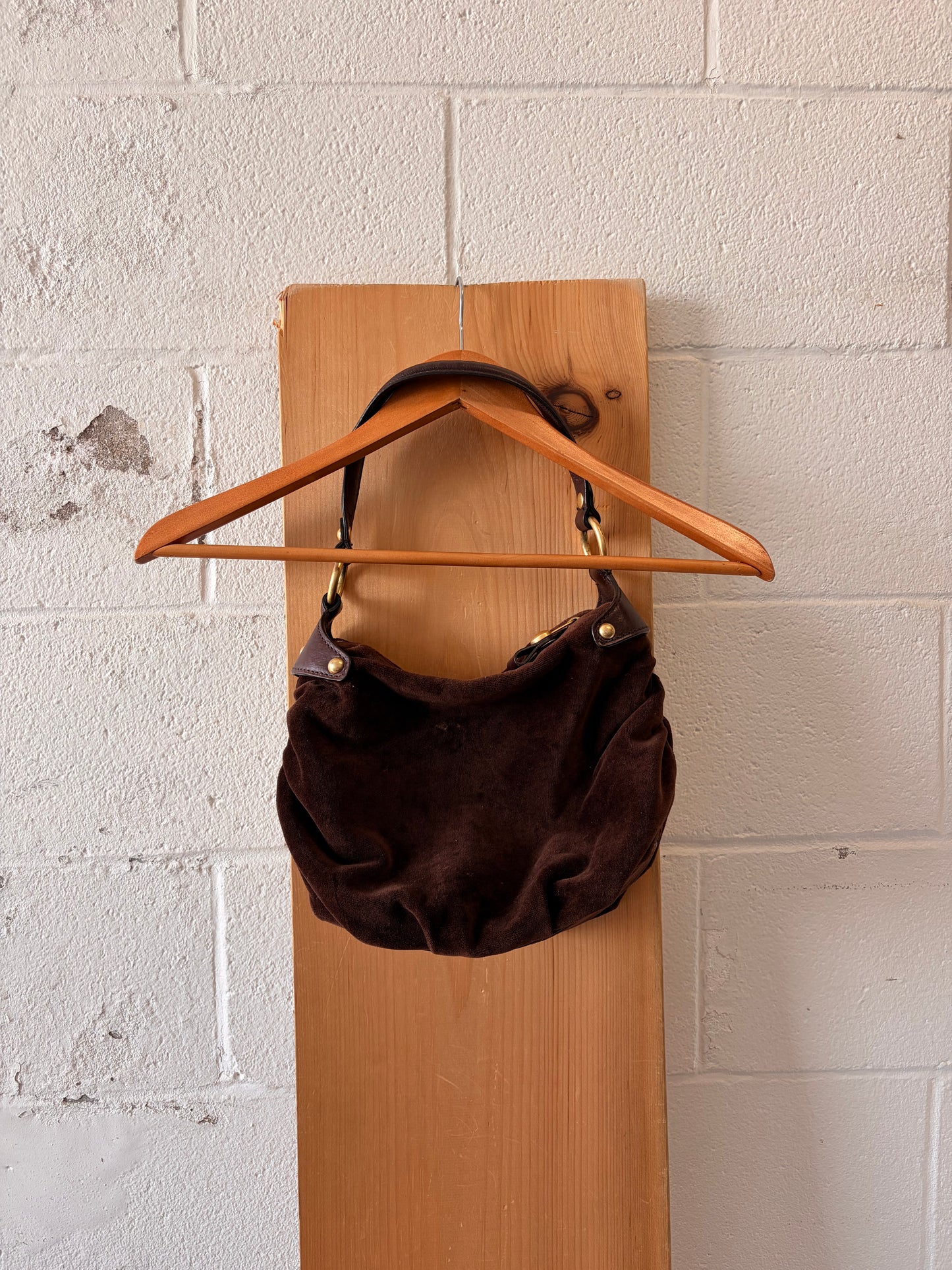 Brown Juicy Velour Hobo Purse