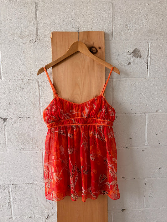 ‘07 Victoria’s Secret Orange Babydoll Top : L
