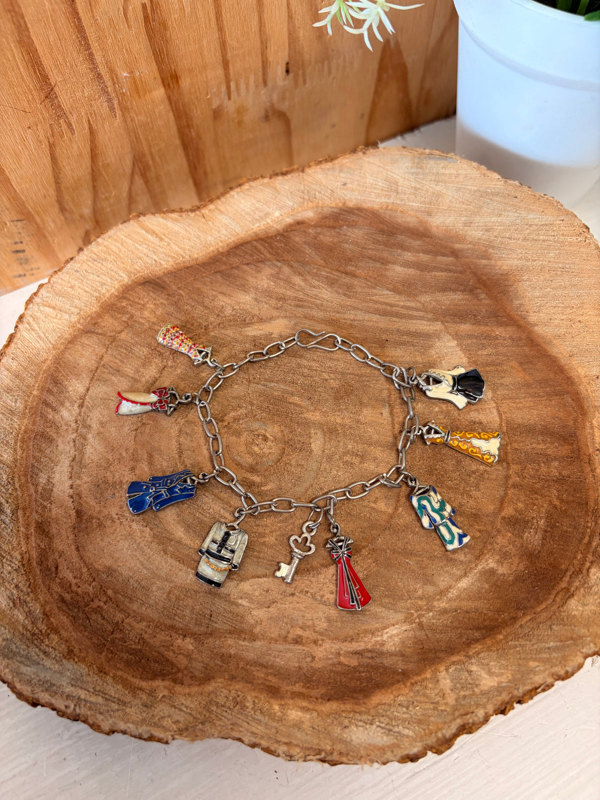 Silver Tone Dress Charm Bracelet