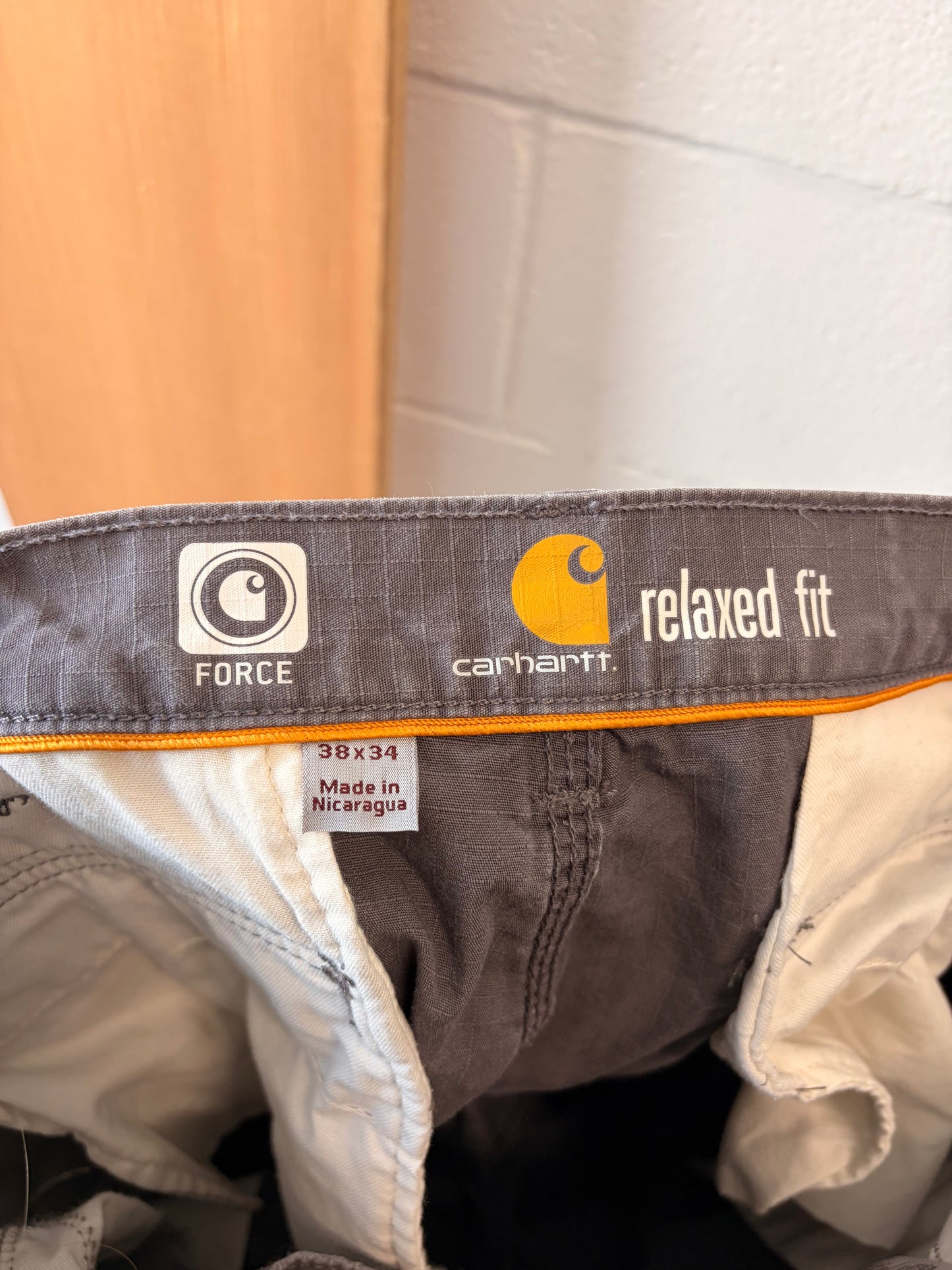 Gray Carhartt Relaxed Fit Pants : 38x34