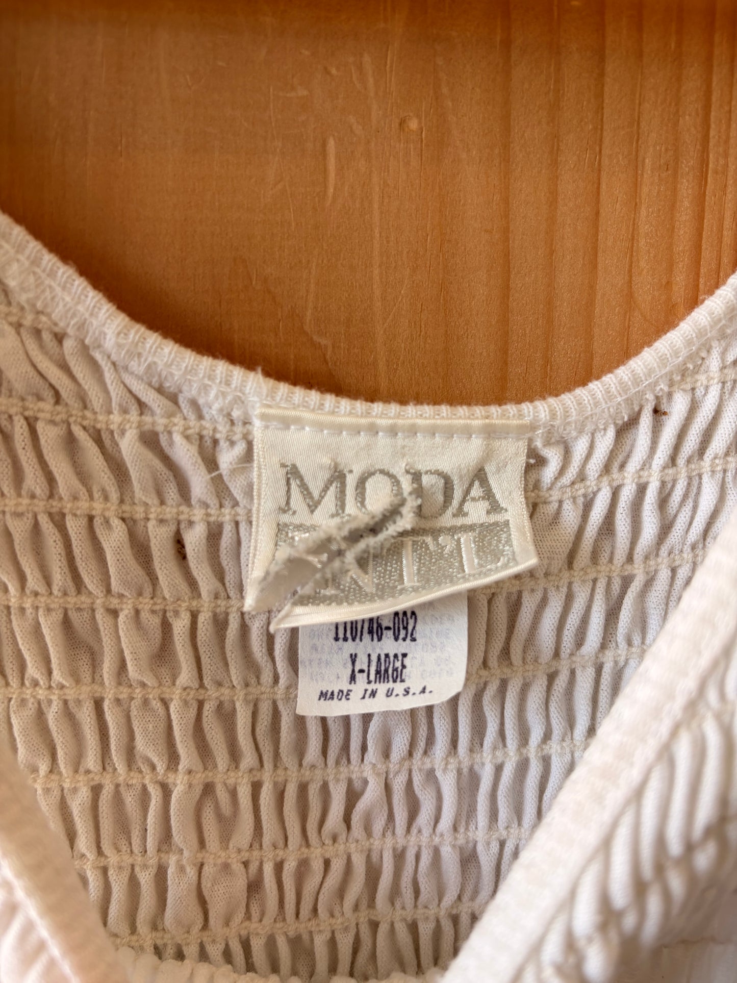 Smocked White Maxi Dress : XL