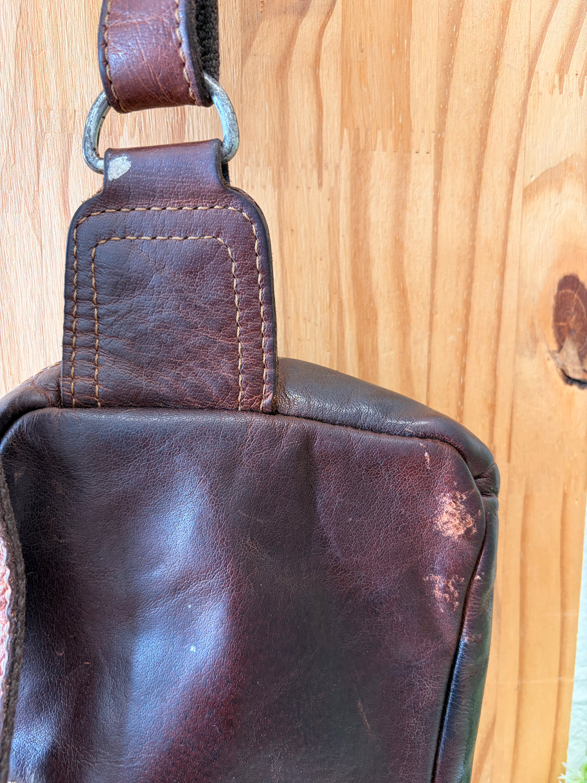 Vtg Jack Georges Brown Leather Voyager Bag