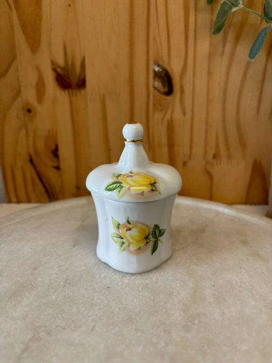 Little Yellow Flower Covered Jar