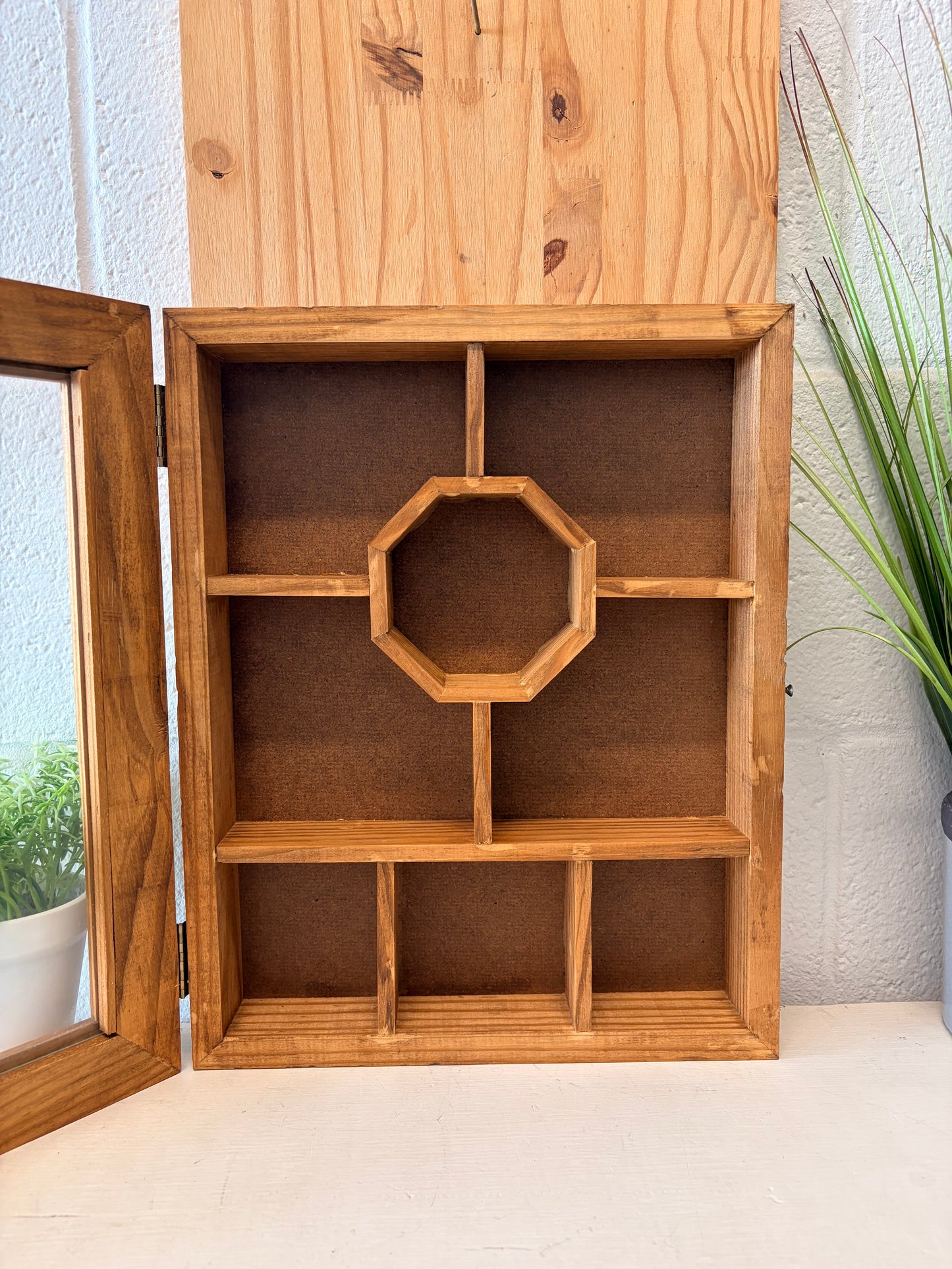 Vtg Wooden Hanging Curio Cabinet (Local Pick Up Only)