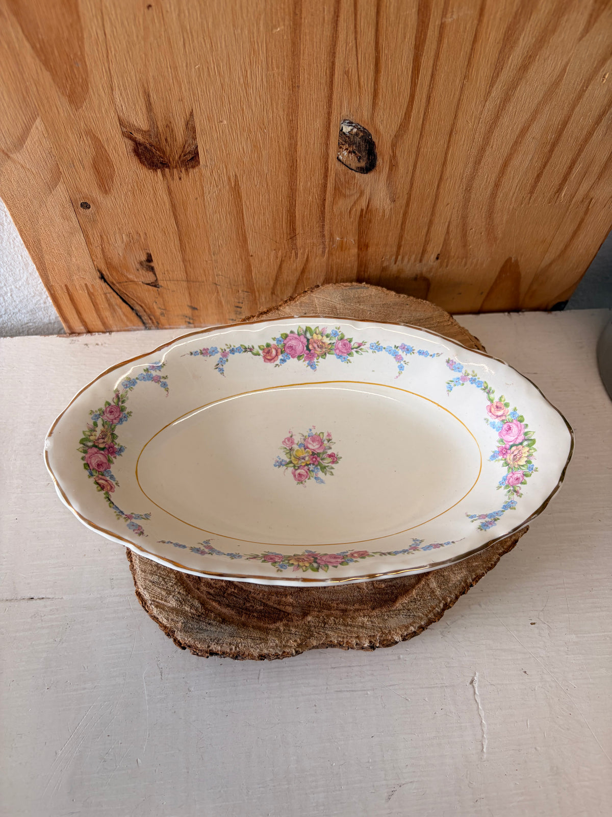 Vtg Floral Trinket Dish (Local Pick Up Only)