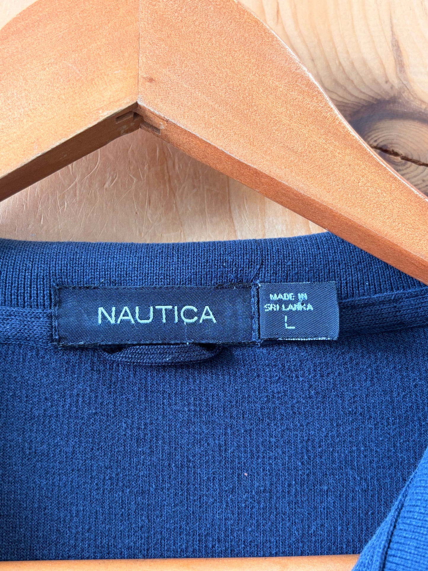 Brown & Blue Nautica Long Sleeve Henley : L