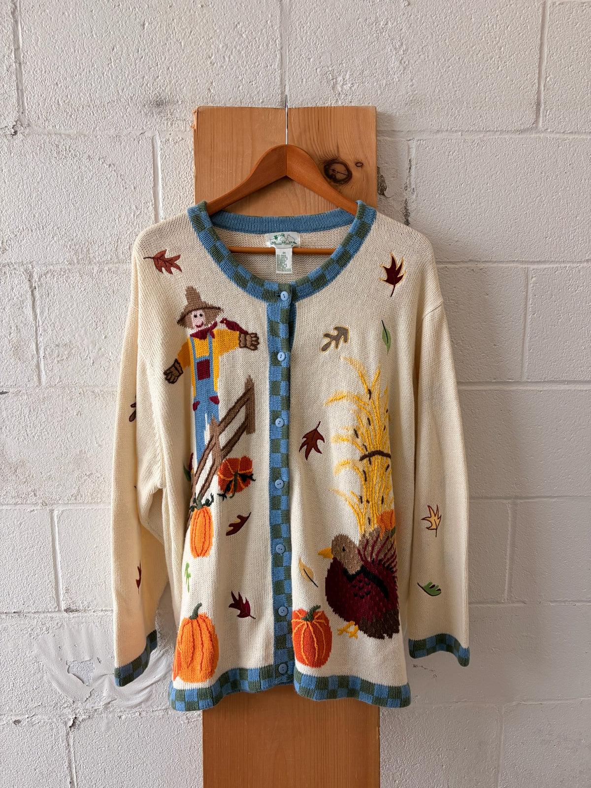 Vtg Autumn Harvest Cardigan : 3X