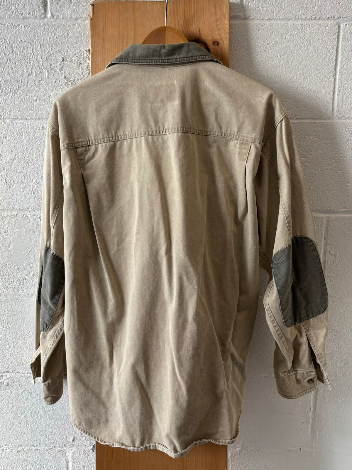 Vtg Woolrich Canvas Button Up W/Elbow Patches : L