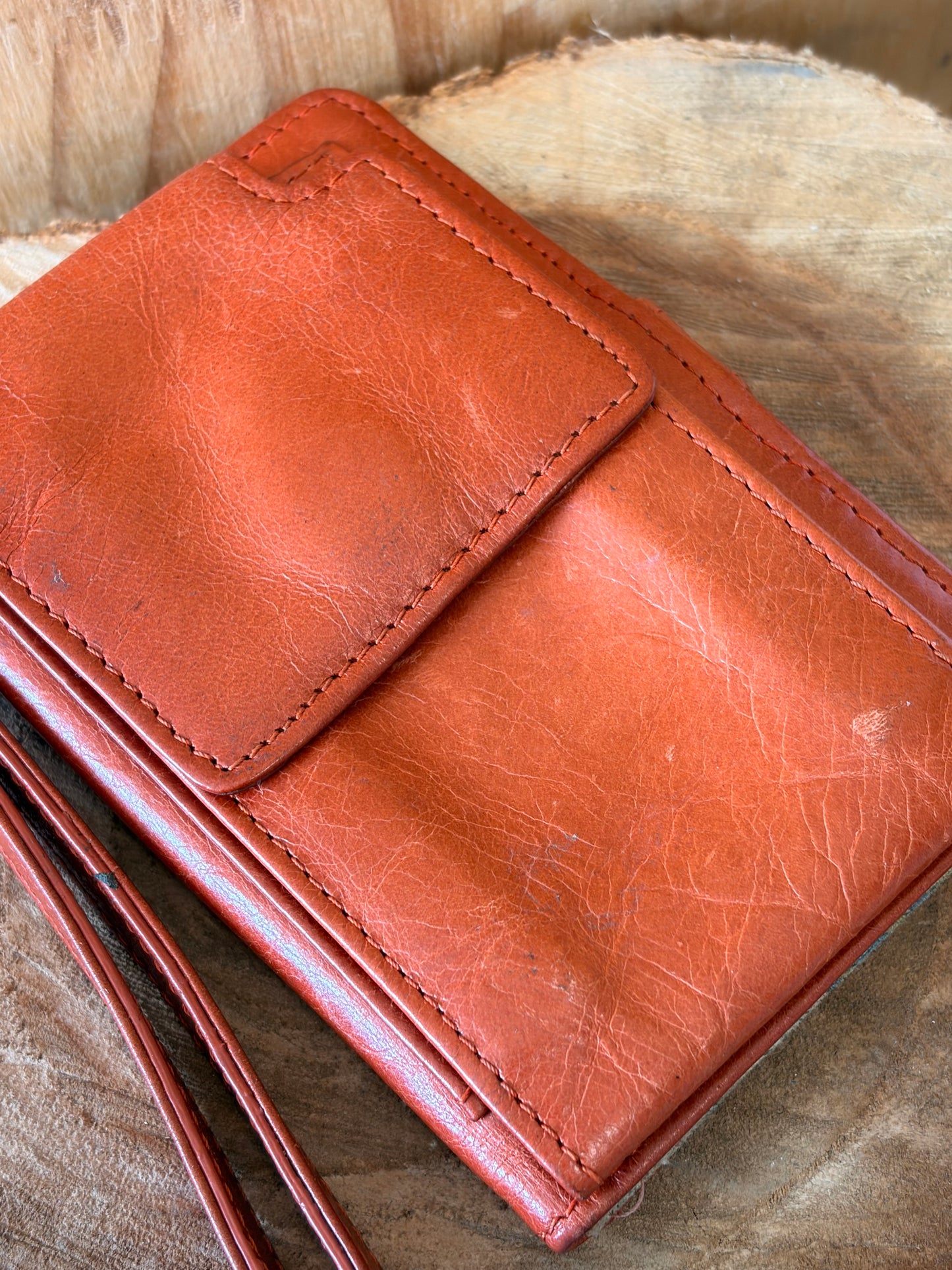 Burnt Orange Wristlet