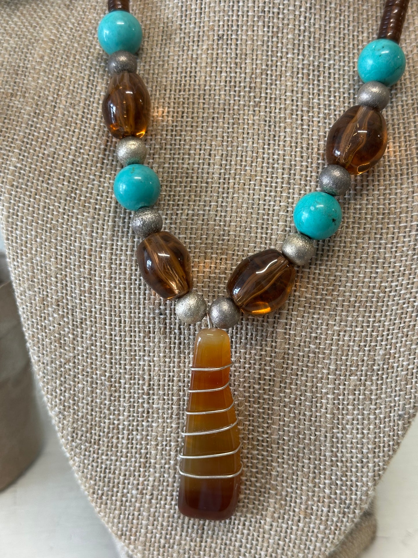 Wire Wrapped Pendant Necklace