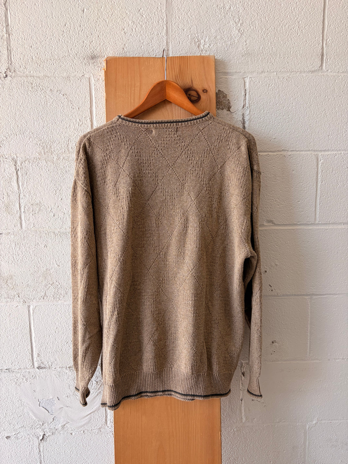 Vtg Khaki Golf Embroidered Sweater : L