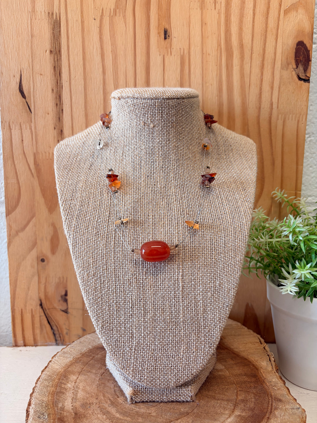 Orange Beaded Necklace