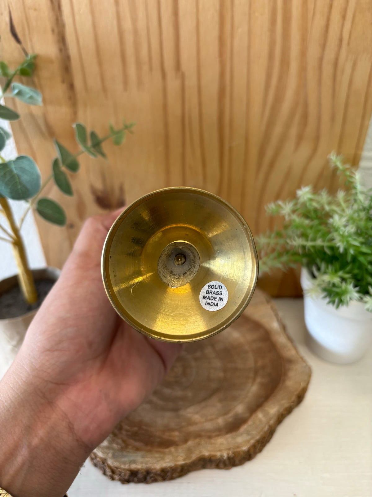 Vtg Brass Vase : 8” (Local Pickup Only)