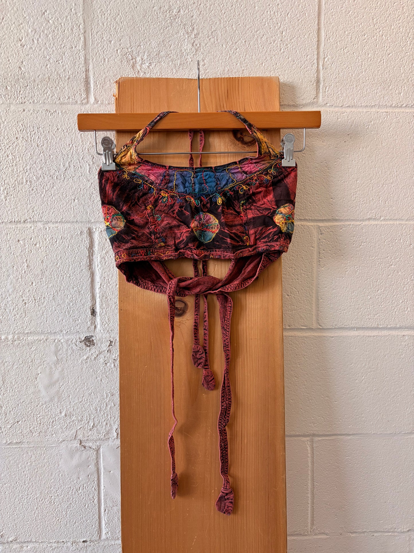 Cropped Boho Patchwork Halter : OS