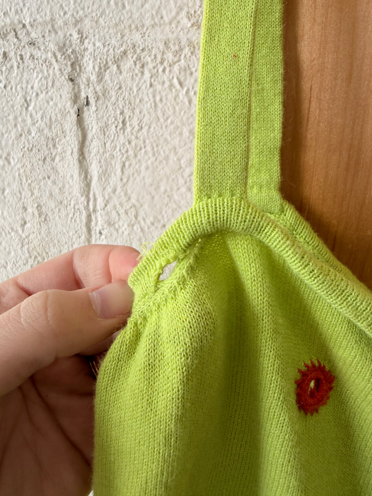 Vtg NoBo Embroidered Green Tank : L