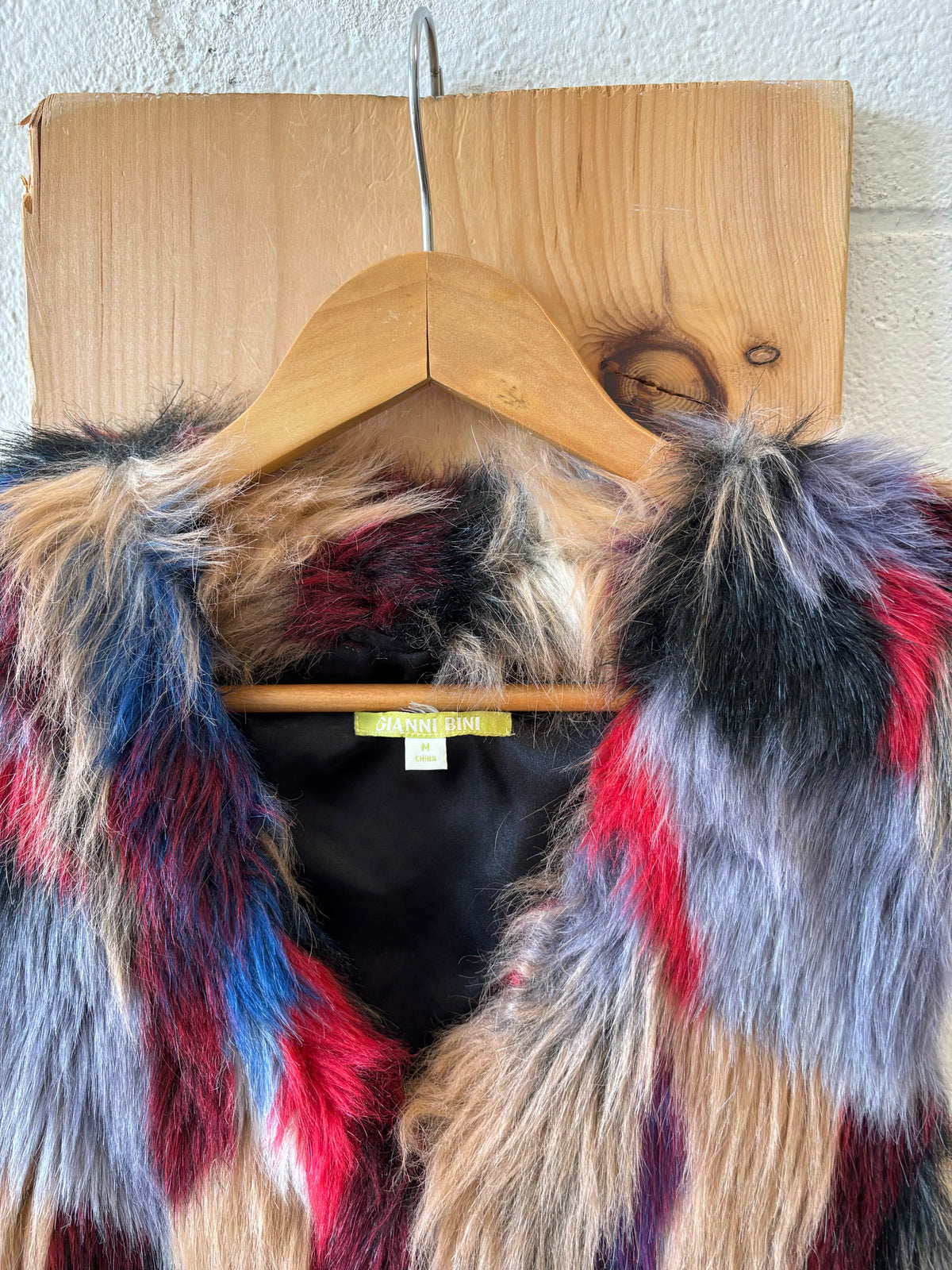 Faux Fur Multicolor Vest : M