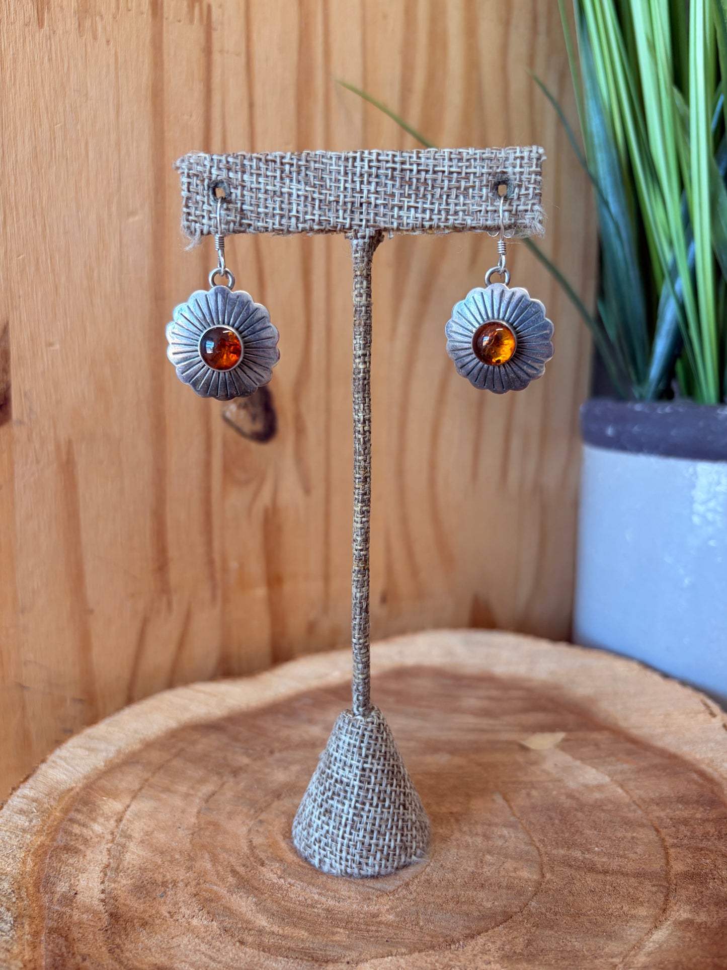 Sterling Sunburst Flower Earrings